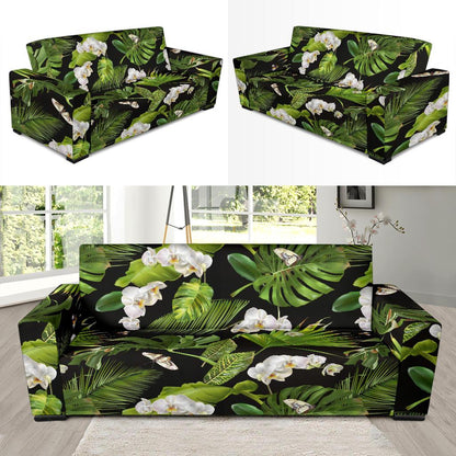Tropical Flower Pattern Print Design TF026 Sofa Slipcover-JORJUNE.COM