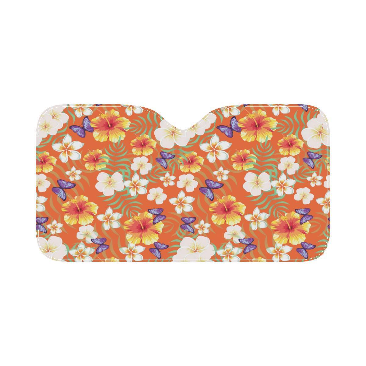 Tropical Flower Pattern Print Design TF027 Car Sun Shade-JorJune