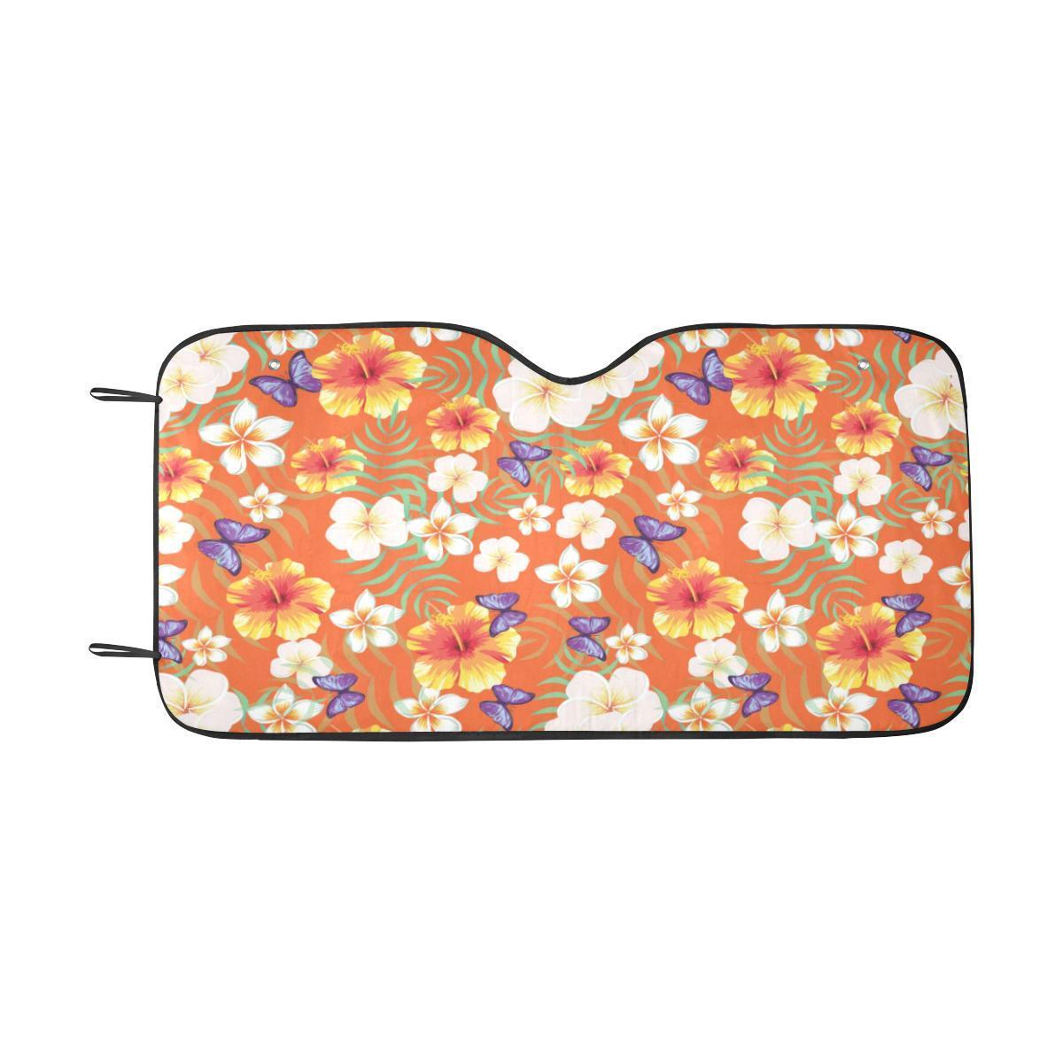 Tropical Flower Pattern Print Design TF027 Car Sun Shade-JorJune