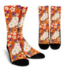 Tropical Flower Pattern Print Design TF027 Crew Socks-JORJUNE.COM