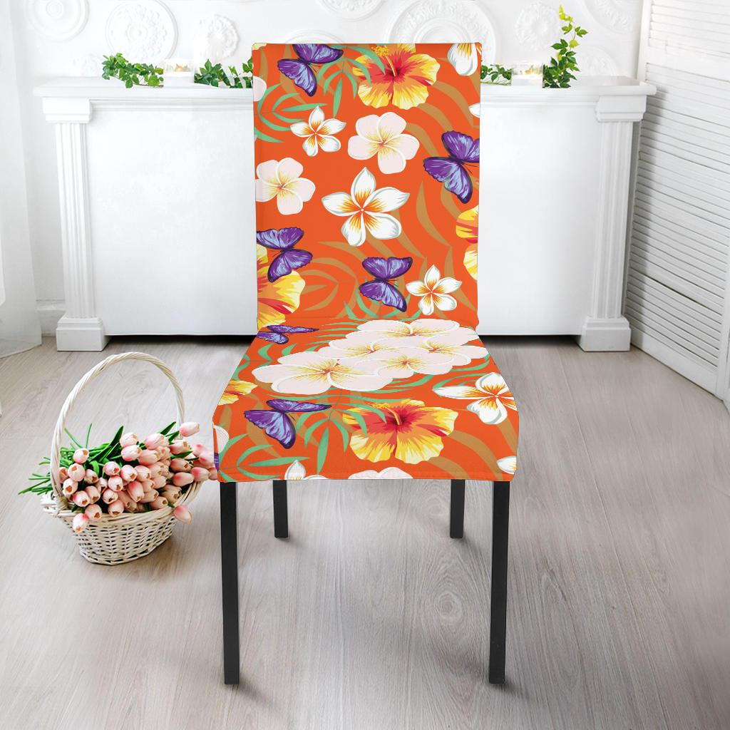 Tropical Flower Pattern Print Design TF027 Dining Chair Slipcover-JORJUNE.COM