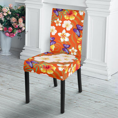 Tropical Flower Pattern Print Design TF027 Dining Chair Slipcover-JORJUNE.COM