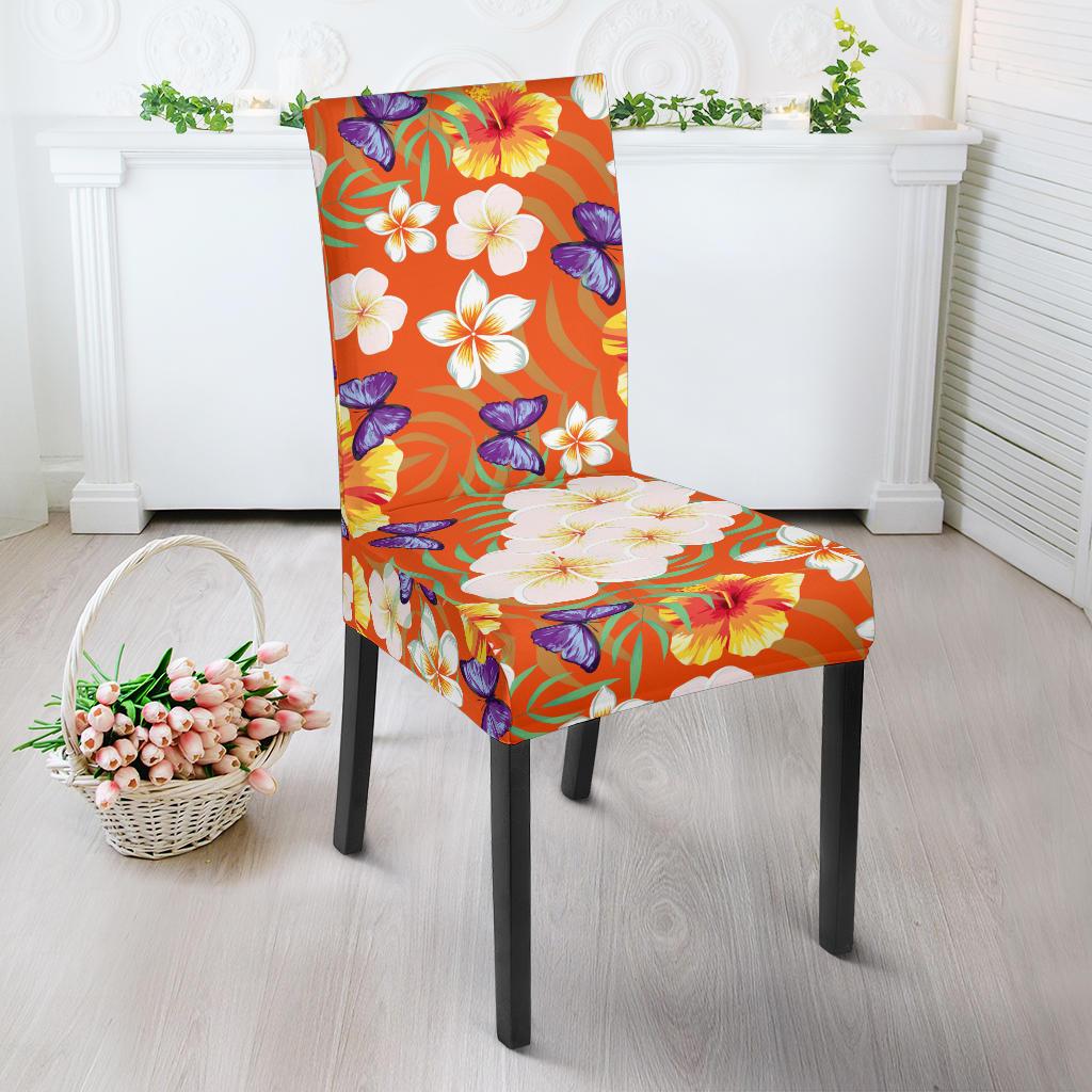 Tropical Flower Pattern Print Design TF027 Dining Chair Slipcover-JORJUNE.COM