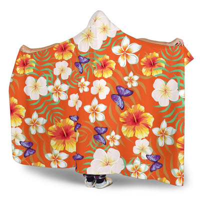 Tropical Flower Pattern Print Design TF027 Hooded Blanket-JORJUNE.COM