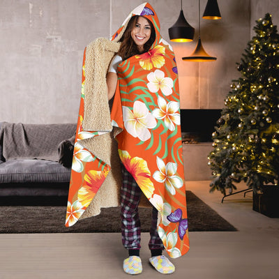 Tropical Flower Pattern Print Design TF027 Hooded Blanket-JORJUNE.COM