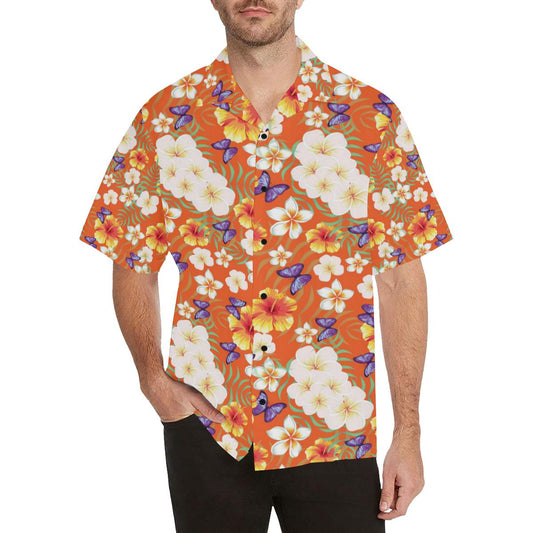 Tropical Flower Pattern Print Design TF027 Men Hawaiian Shirt-JorJune