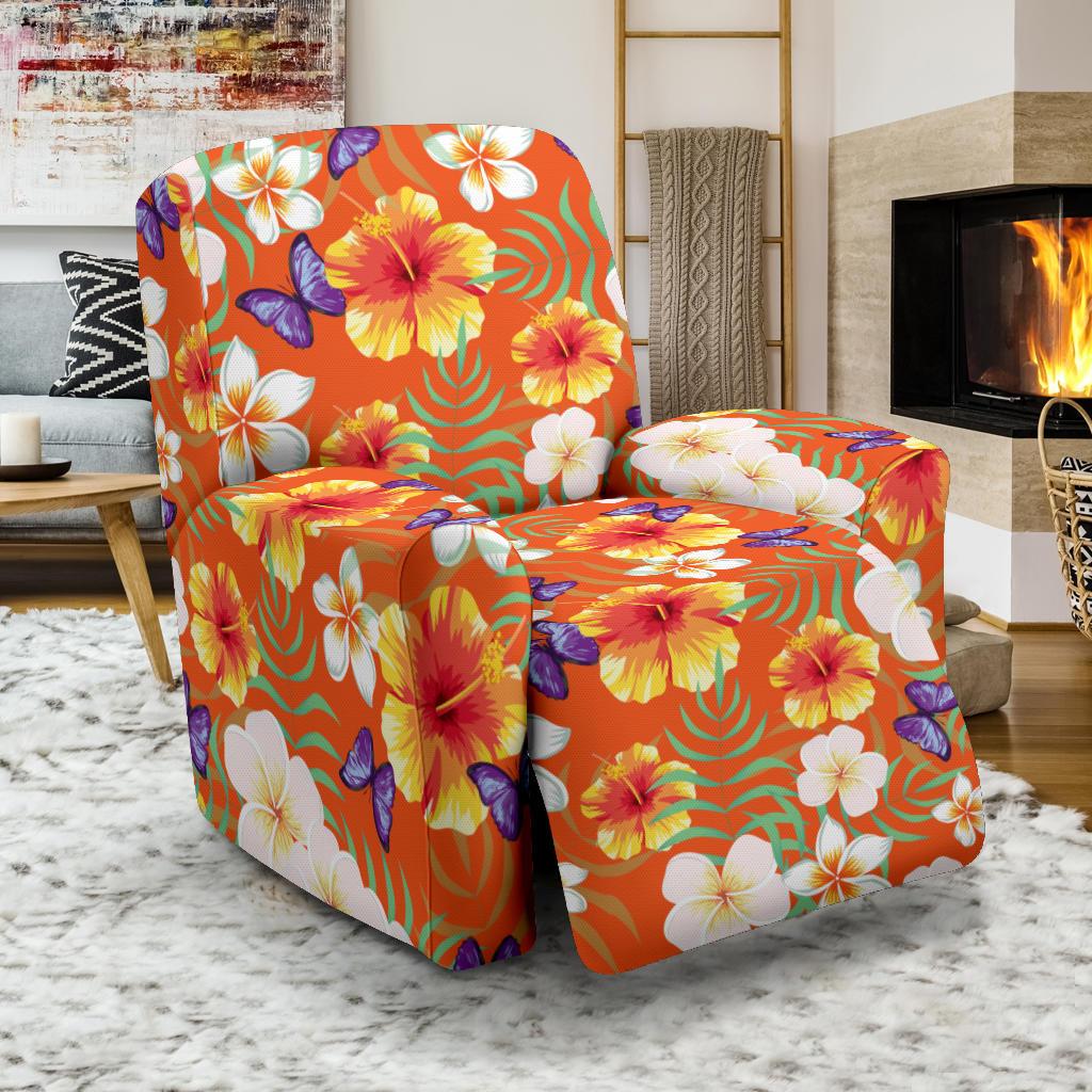 Tropical Flower Pattern Print Design TF027 Recliner Slipcover-JORJUNE.COM