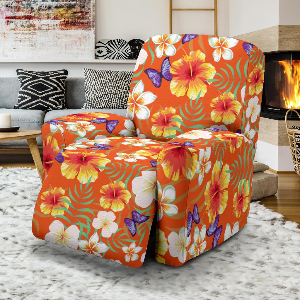 Tropical Flower Pattern Print Design TF027 Recliner Slipcover-JORJUNE.COM