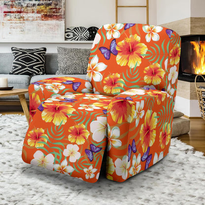 Tropical Flower Pattern Print Design TF027 Recliner Slipcover-JORJUNE.COM
