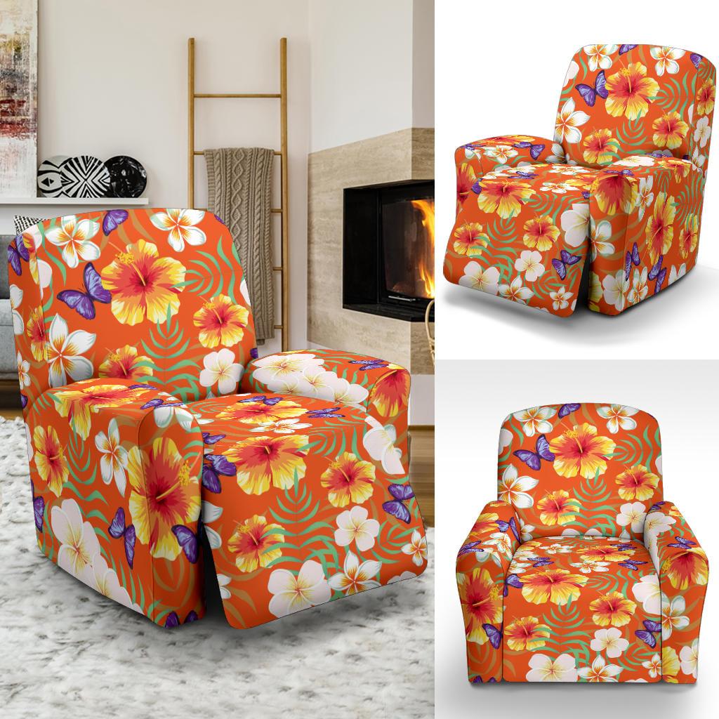 Tropical Flower Pattern Print Design TF027 Recliner Slipcover-JORJUNE.COM