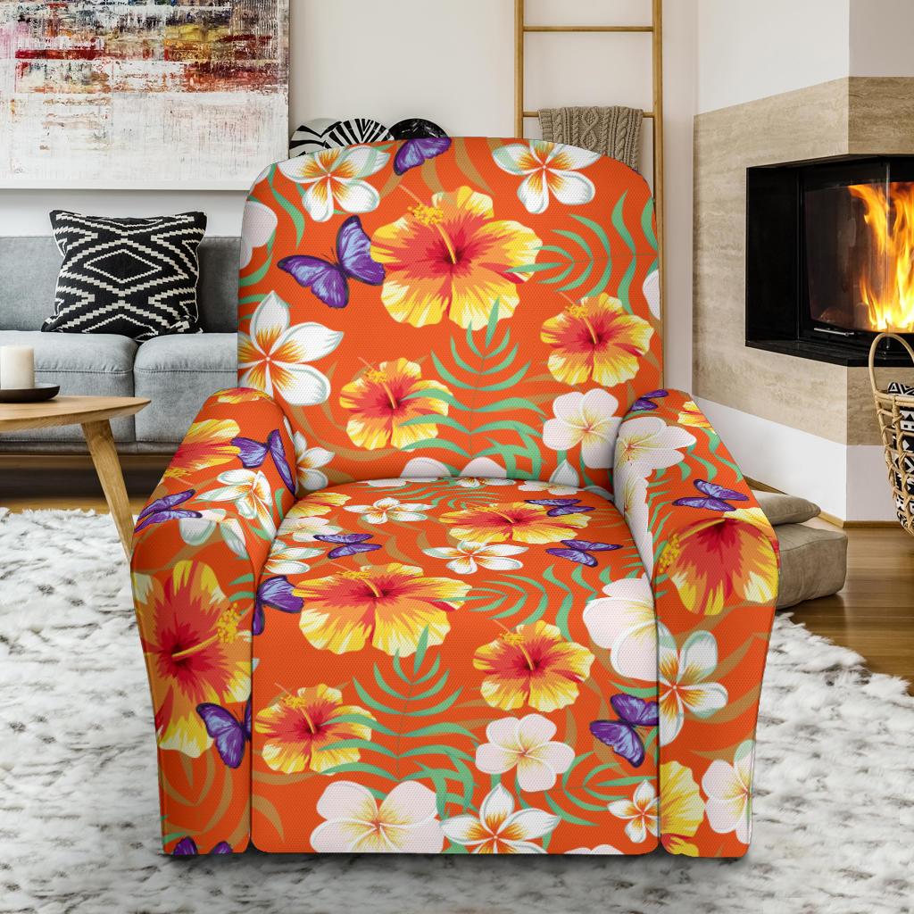 Tropical Flower Pattern Print Design TF027 Recliner Slipcover-JORJUNE.COM