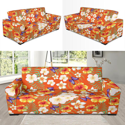 Tropical Flower Pattern Print Design TF027 Sofa Slipcover-JORJUNE.COM