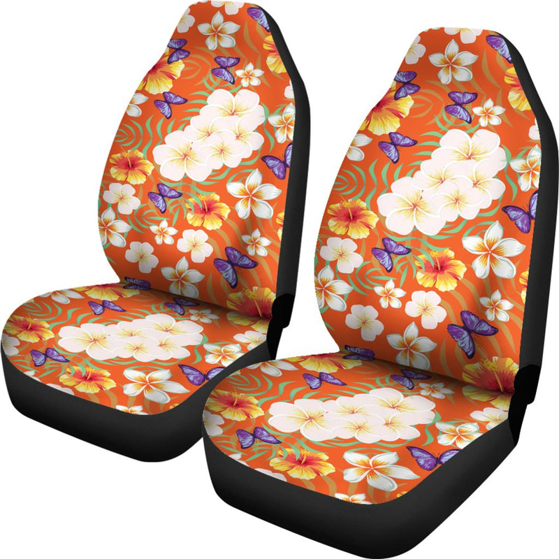 Tropical Flower Pattern Print Design TF027 Universal Fit Car Seat Covers-JorJune