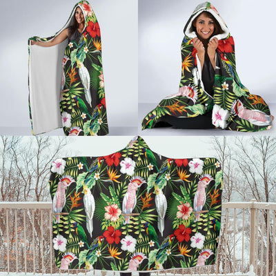 Tropical Flower Pattern Print Design TF03 Hooded Blanket-JORJUNE.COM