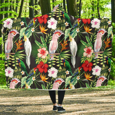 Tropical Flower Pattern Print Design TF03 Hooded Blanket-JORJUNE.COM