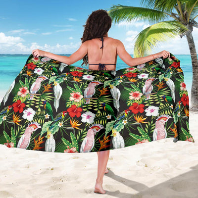 Tropical Flower Pattern Print Design TF03 Sarong Pareo Wrap-JORJUNE.COM