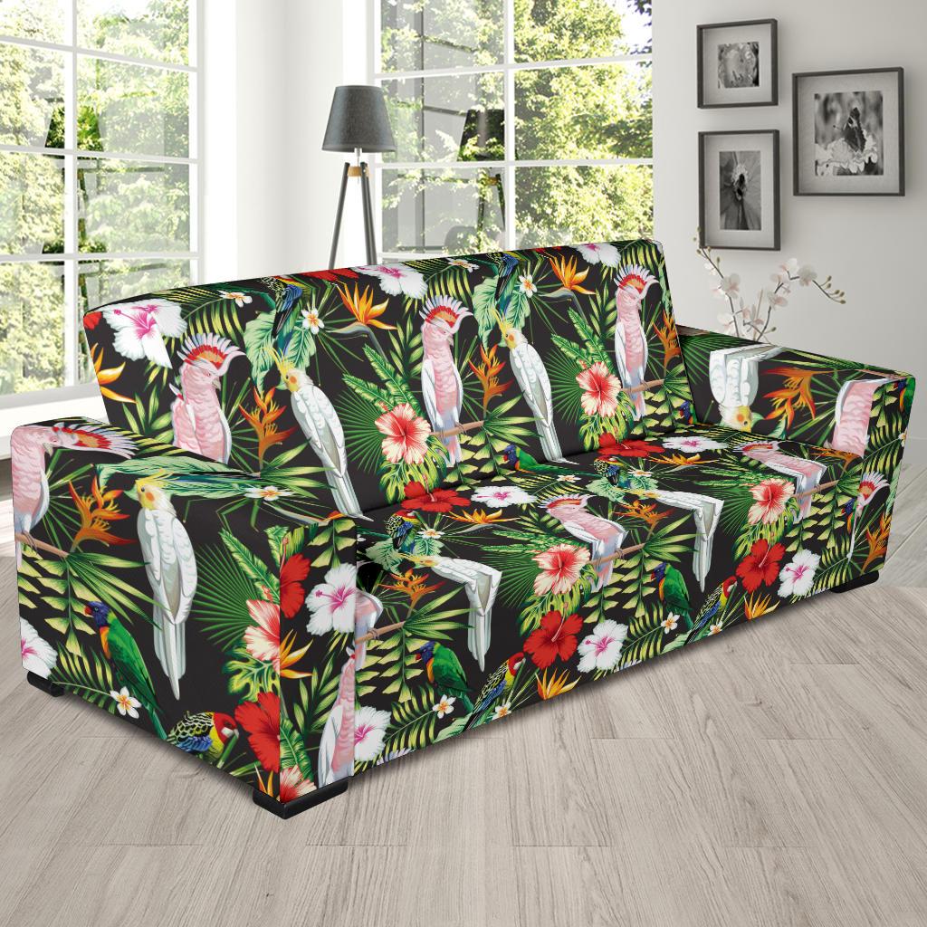 Tropical Flower Pattern Print Design TF03 Sofa Slipcover-JORJUNE.COM