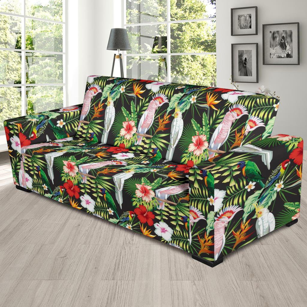 Tropical Flower Pattern Print Design TF03 Sofa Slipcover-JORJUNE.COM