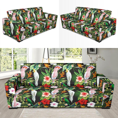 Tropical Flower Pattern Print Design TF03 Sofa Slipcover-JORJUNE.COM