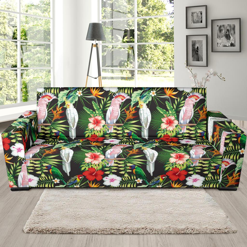 Tropical Flower Pattern Print Design TF03 Sofa Slipcover-JORJUNE.COM