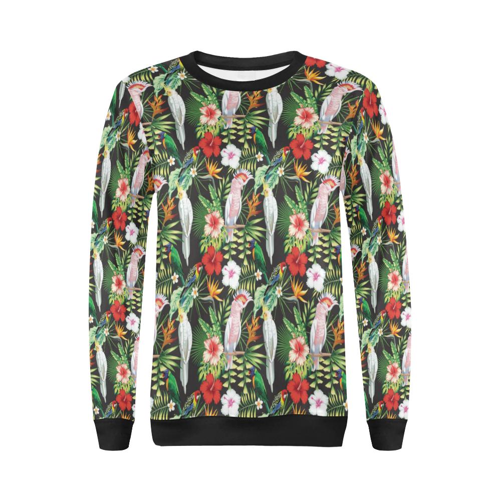Tropical Flower Pattern Print Design TF03 Women Long Sleeve Sweatshirt-JorJune