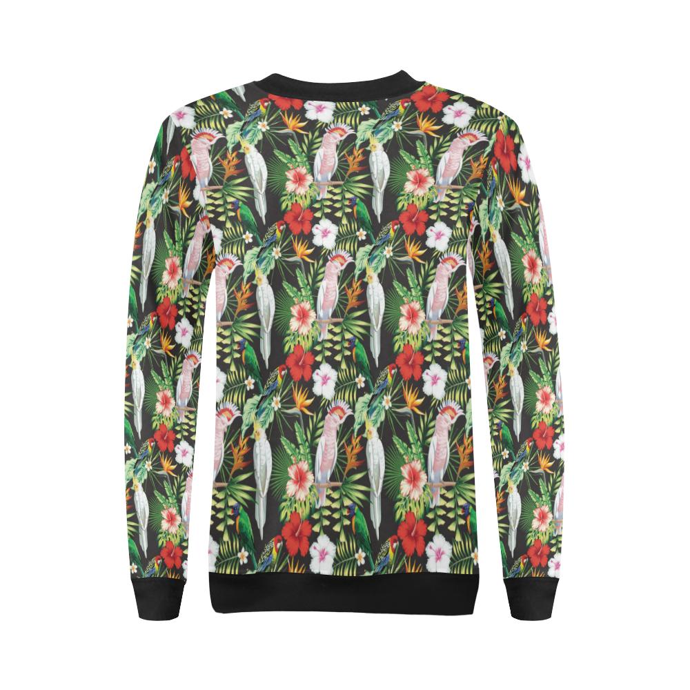 Tropical Flower Pattern Print Design TF03 Women Long Sleeve Sweatshirt-JorJune