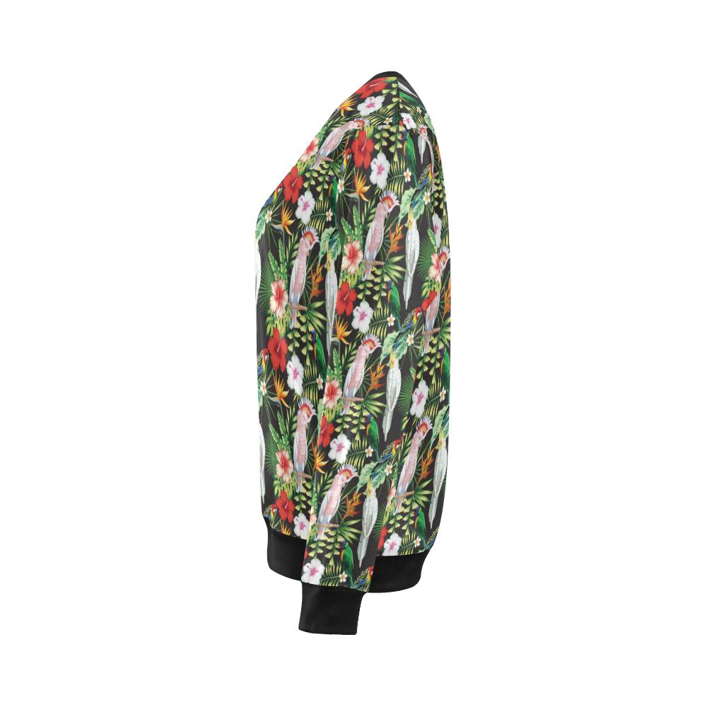 Tropical Flower Pattern Print Design TF03 Women Long Sleeve Sweatshirt-JorJune