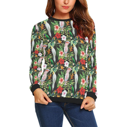 Tropical Flower Pattern Print Design TF03 Women Long Sleeve Sweatshirt-JorJune