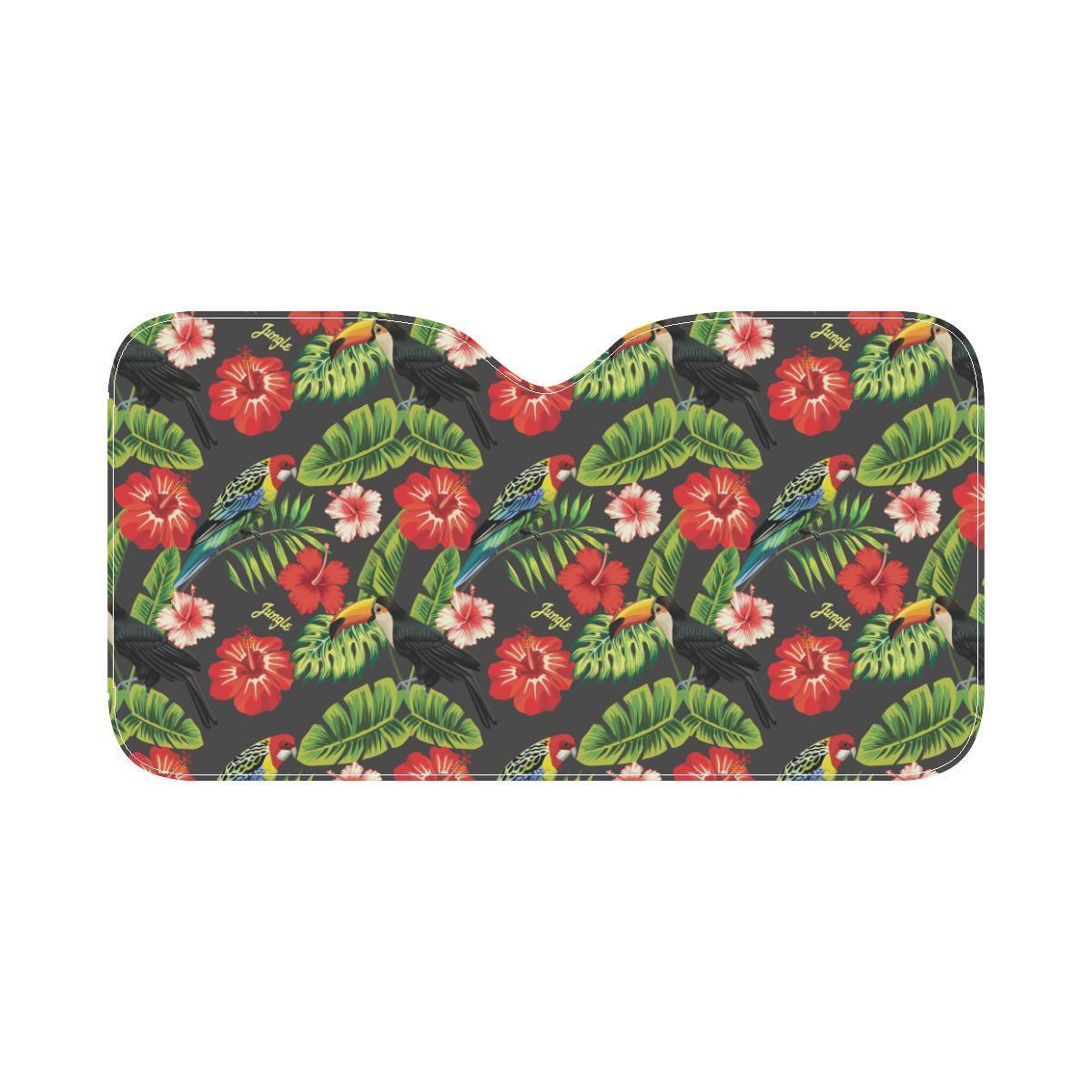Tropical Flower Pattern Print Design TF04 Car Sun Shade-JorJune