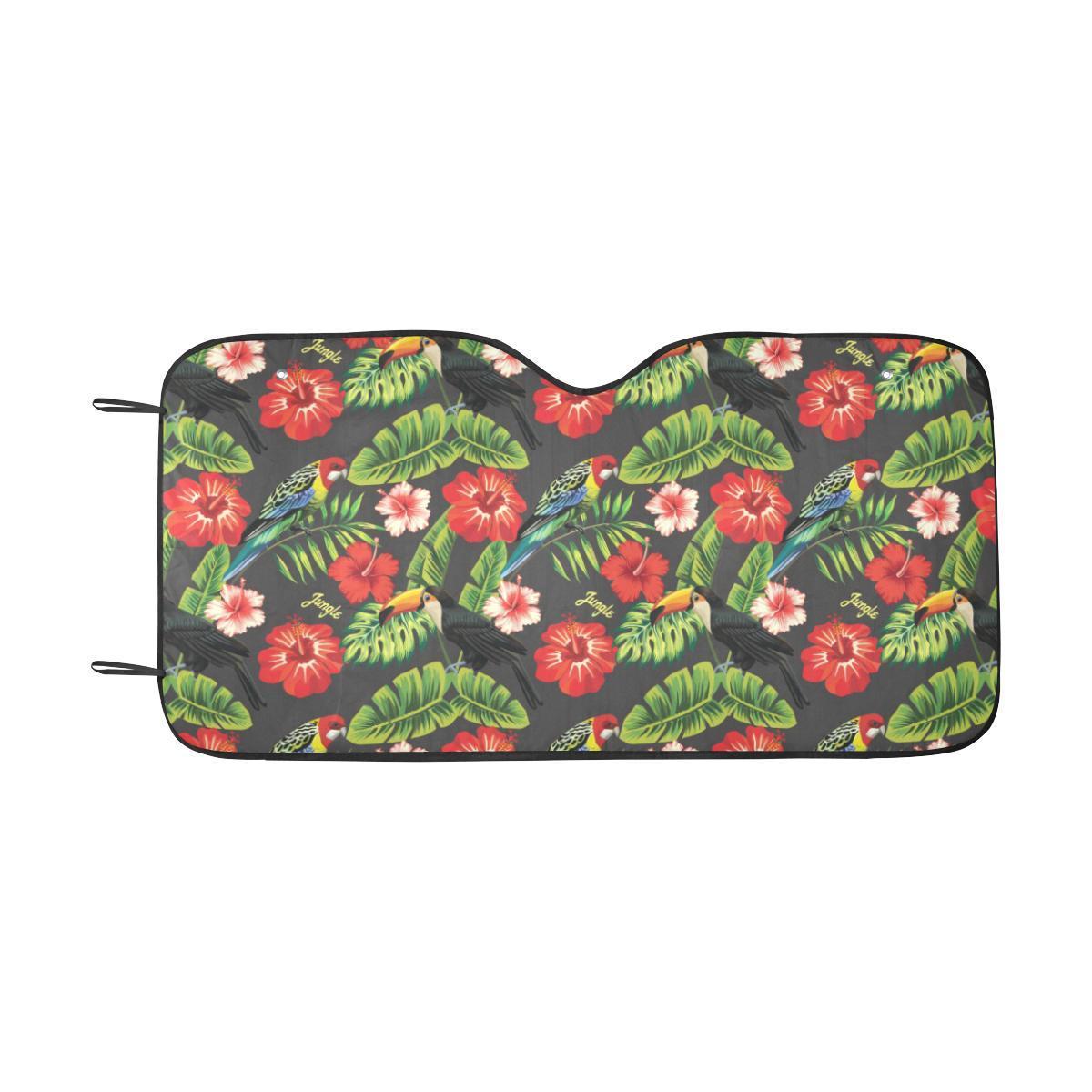 Tropical Flower Pattern Print Design TF04 Car Sun Shade-JorJune