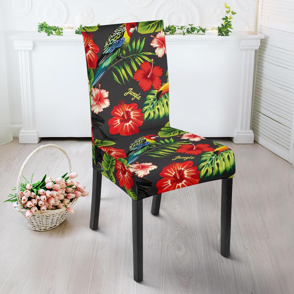 Tropical Flower Pattern Print Design TF04 Dining Chair Slipcover-JORJUNE.COM