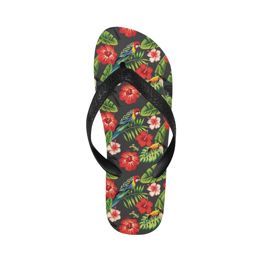 Tropical Flower Pattern Print Design TF04 Flip Flops-JorJune