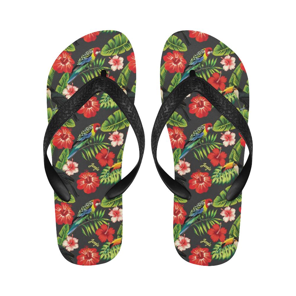 Tropical Flower Pattern Print Design TF04 Flip Flops-JorJune