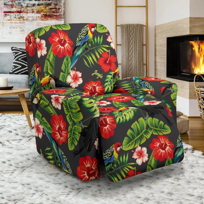 Tropical Flower Pattern Print Design TF04 Recliner Slipcover-JORJUNE.COM