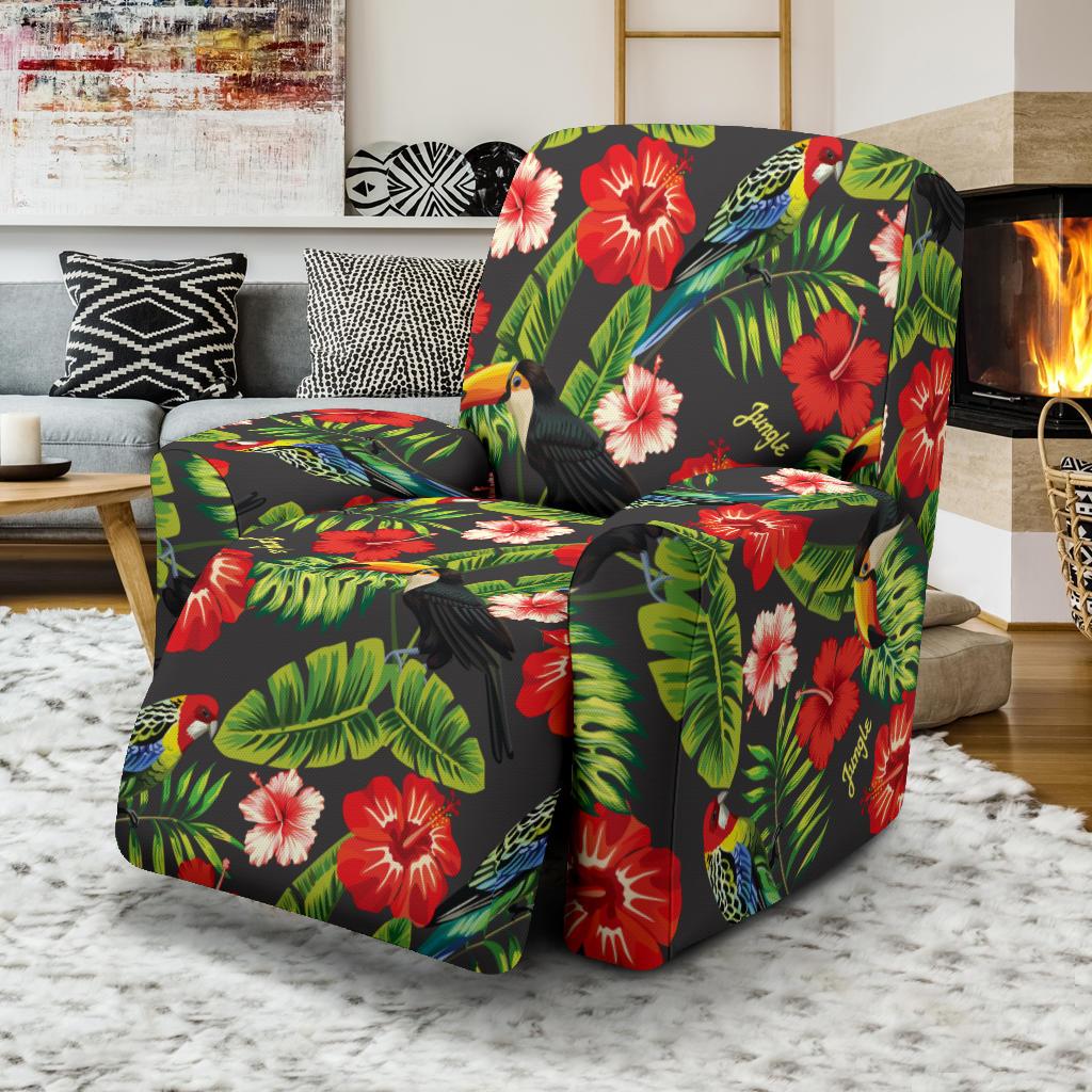 Tropical Flower Pattern Print Design TF04 Recliner Slipcover-JORJUNE.COM