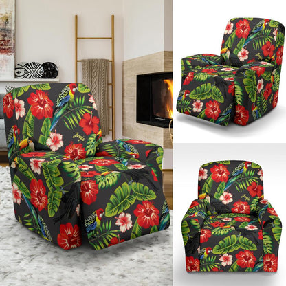 Tropical Flower Pattern Print Design TF04 Recliner Slipcover-JORJUNE.COM