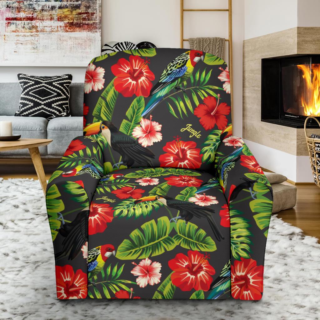 Tropical Flower Pattern Print Design TF04 Recliner Slipcover-JORJUNE.COM