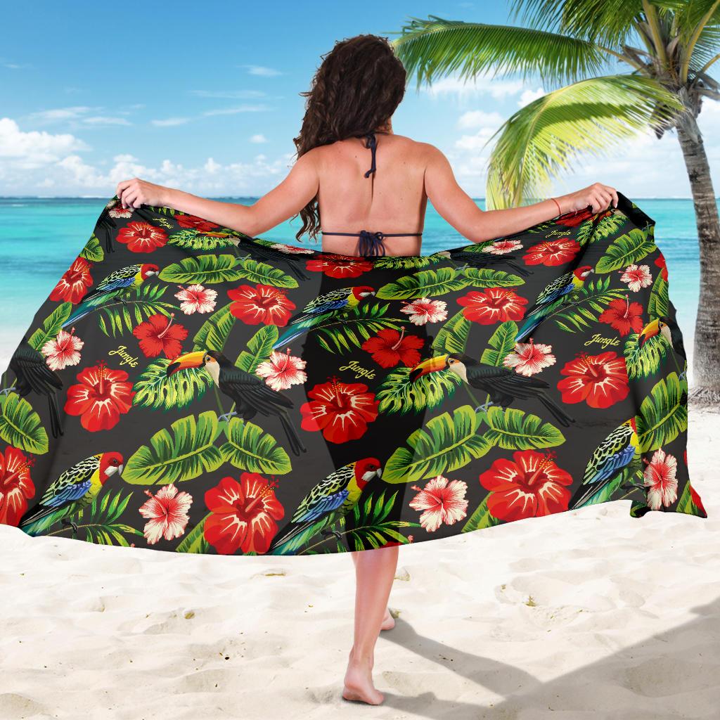 Tropical Flower Pattern Print Design TF04 Sarong Pareo Wrap-JORJUNE.COM