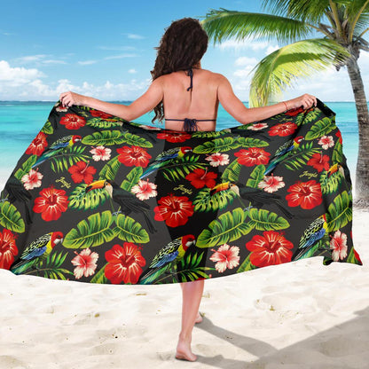 Tropical Flower Pattern Print Design TF04 Sarong Pareo Wrap-JORJUNE.COM