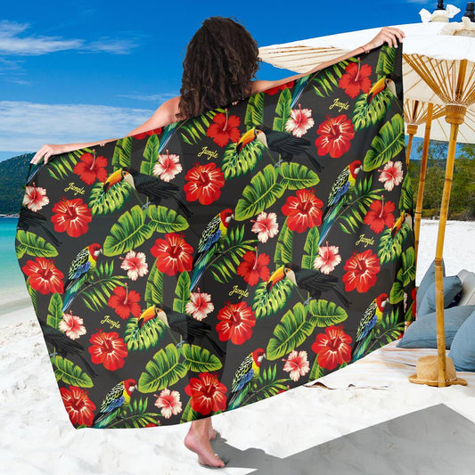 Tropical Flower Pattern Print Design TF04 Sarong Pareo Wrap-JORJUNE.COM