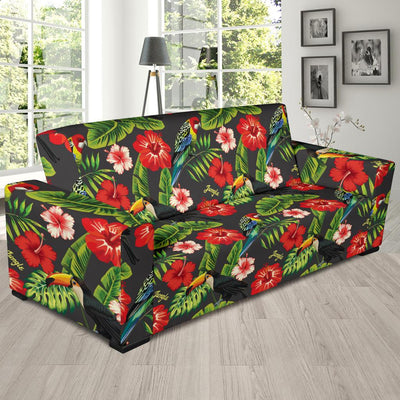 Tropical Flower Pattern Print Design TF04 Sofa Slipcover-JORJUNE.COM