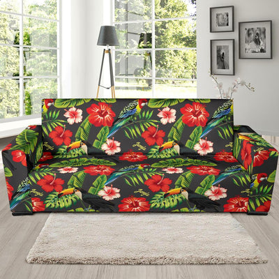 Tropical Flower Pattern Print Design TF04 Sofa Slipcover-JORJUNE.COM