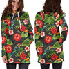 Tropical Flower Pattern Print Design TF04 Women Hoodie Dress