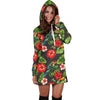 Tropical Flower Pattern Print Design TF04 Women Hoodie Dress