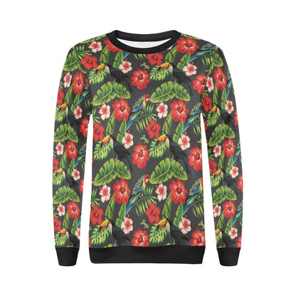 Tropical Flower Pattern Print Design TF04 Women Long Sleeve Sweatshirt-JorJune