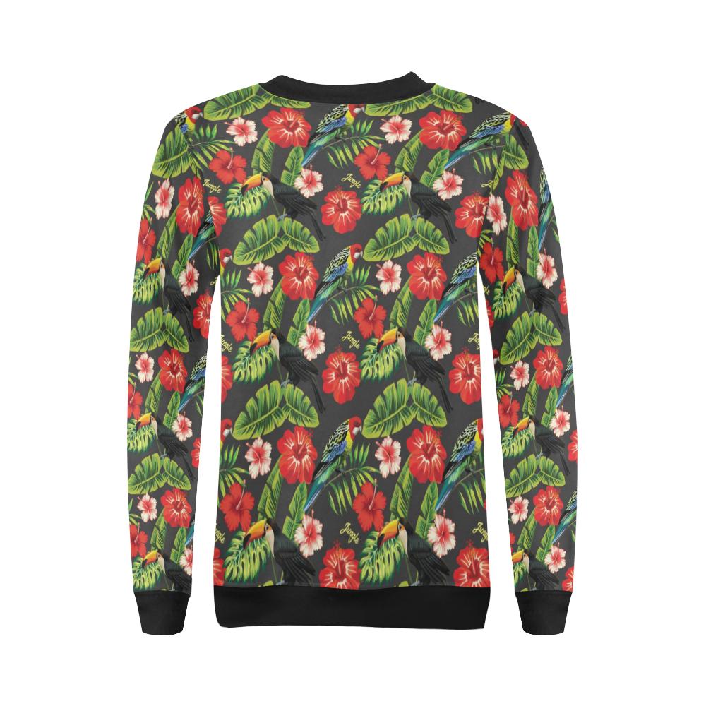 Tropical Flower Pattern Print Design TF04 Women Long Sleeve Sweatshirt-JorJune