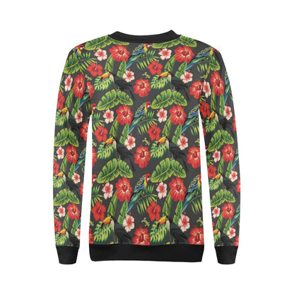 Tropical Flower Pattern Print Design TF04 Women Long Sleeve Sweatshirt-JorJune