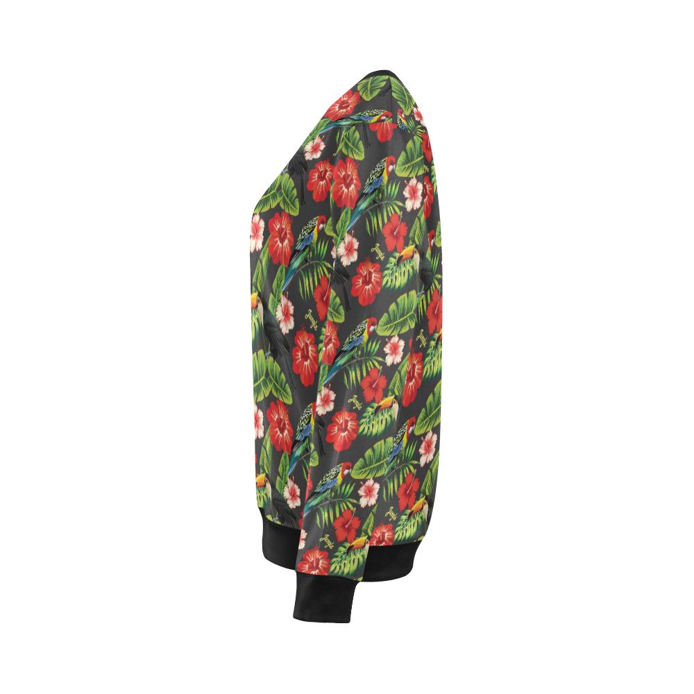 Tropical Flower Pattern Print Design TF04 Women Long Sleeve Sweatshirt-JorJune