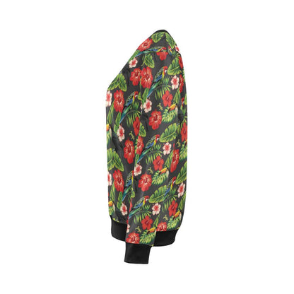 Tropical Flower Pattern Print Design TF04 Women Long Sleeve Sweatshirt-JorJune