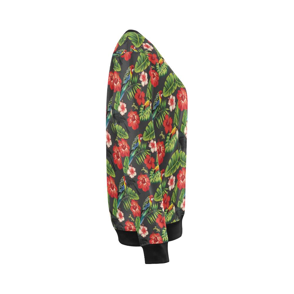 Tropical Flower Pattern Print Design TF04 Women Long Sleeve Sweatshirt-JorJune